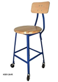 Pollard Bros MFG Co. Industrial Shop Stools Wood Seat with Backrest